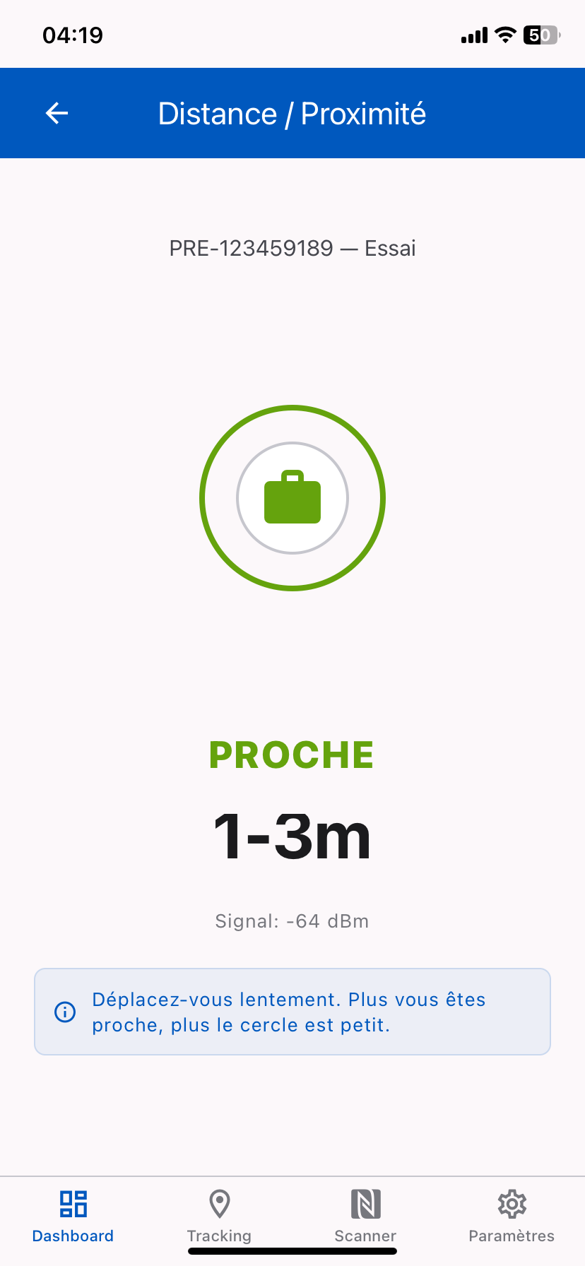Alerte distance et proximité