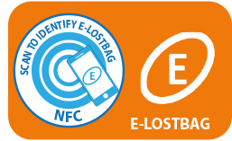 E-LOSTBAG Premium sticker to apply outside the luggage